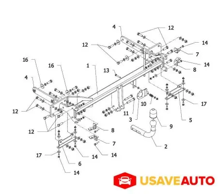 AUTO-HAK Фаркоп Mercedes S-Class w221, вкл Long, вкл 4 Wheel Drive, кроме AMG 2005-2013
